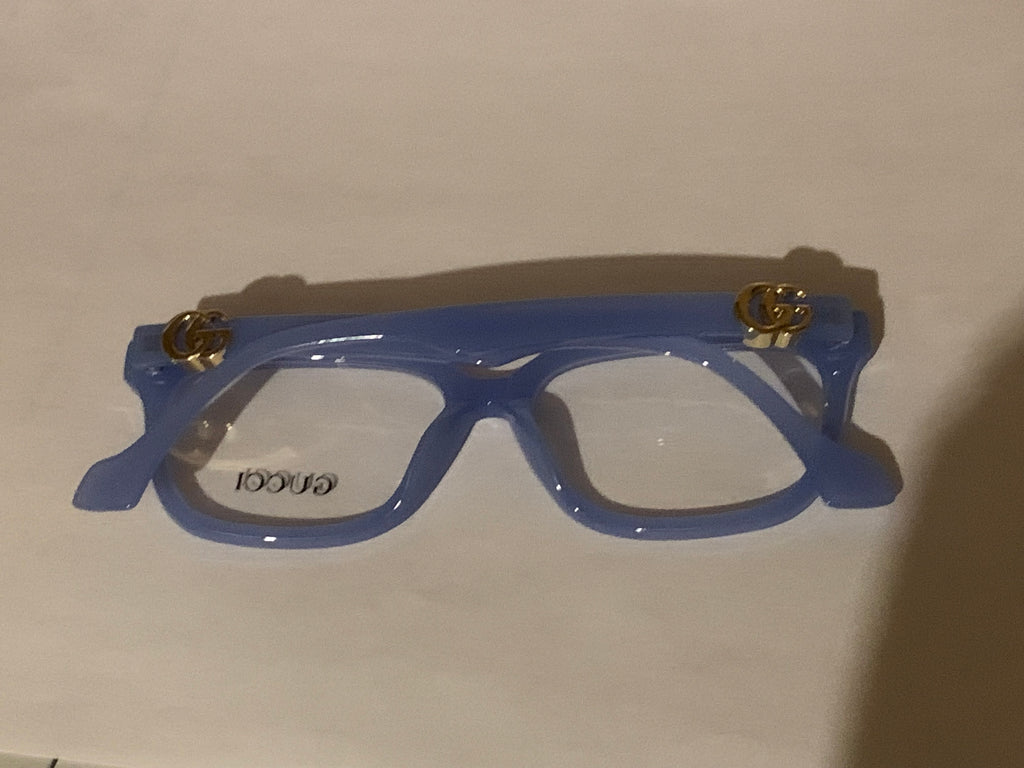 Gucci Blue Square Plastic Full Rim Eyeglasses Frames Unisex Designer Soli