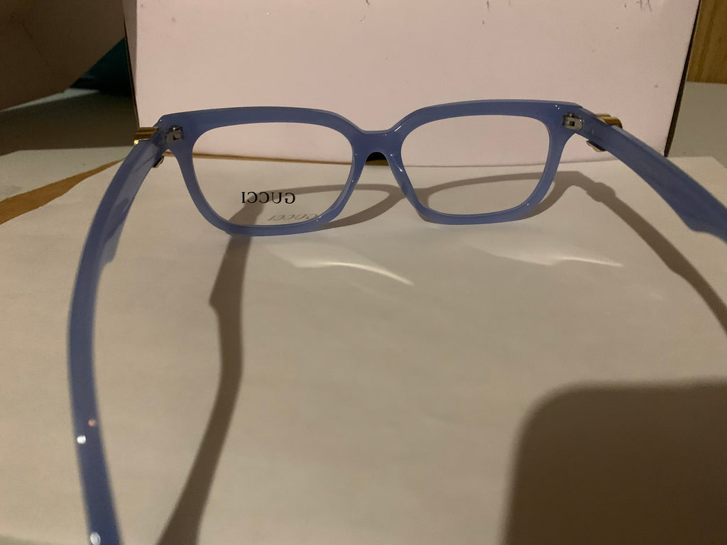 Gucci Blue Square Plastic Full Rim Eyeglasses Frames Unisex Designer Soli
